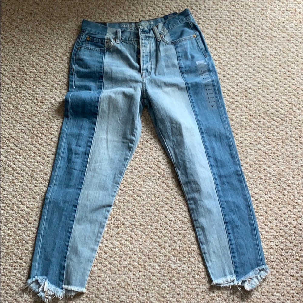 American Eagle Two-Toned Hi-Rise Vintage Jean